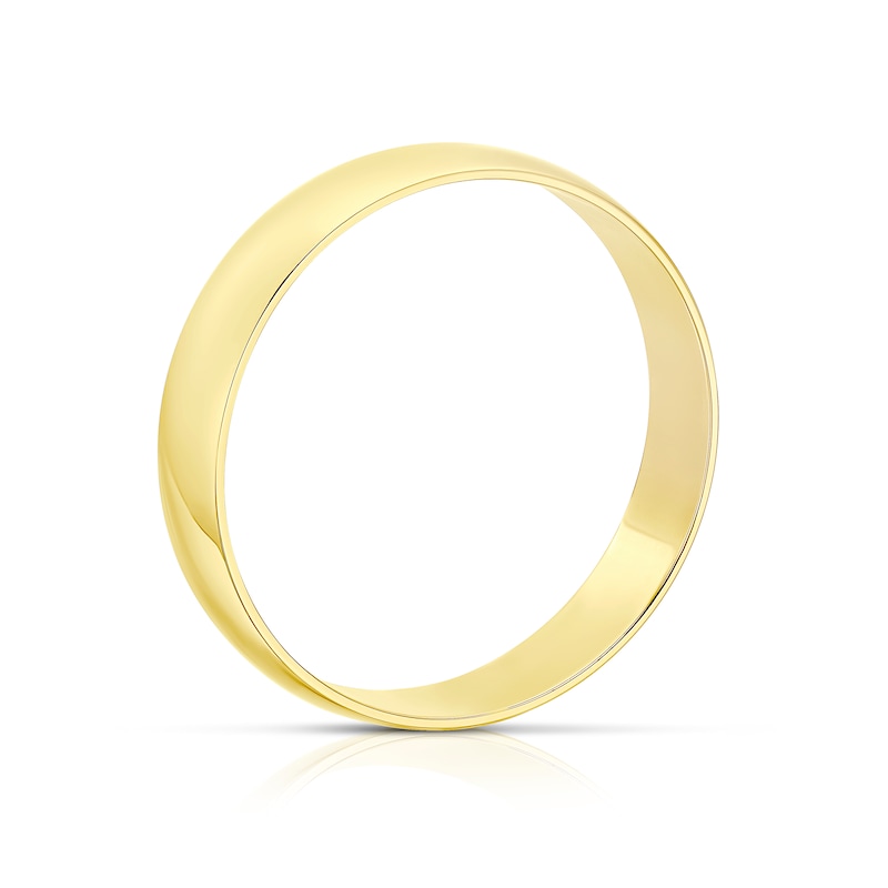 Main Image 3 of 9ct Yellow Gold 3mm Heavy D Shape Ring