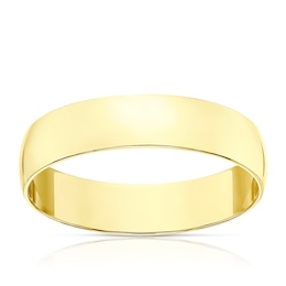 9ct Yellow Gold 4mm Heavy D Shape Ring