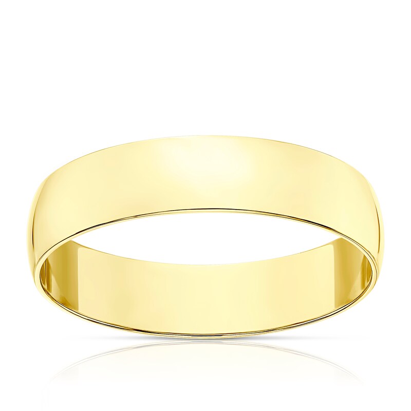 Main Image 1 of 9ct Yellow Gold 4mm Heavy D Shape Ring