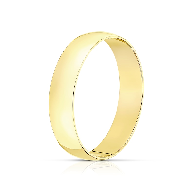 Main Image 2 of 9ct Yellow Gold 4mm Heavy D Shape Ring