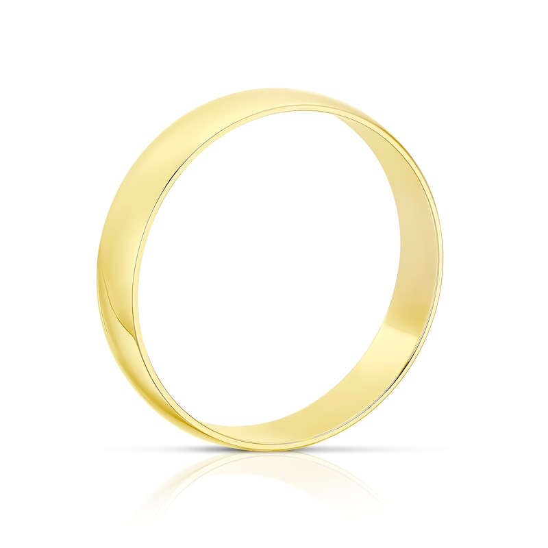 Main Image 3 of 9ct Yellow Gold 4mm Heavy D Shape Ring