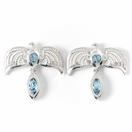 Harry Potter Sterling Silver Blue Crystal Diadem Stud Earrings