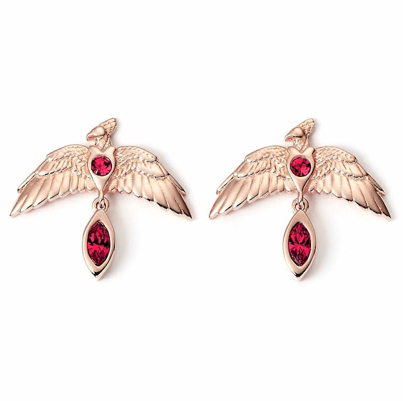 Harry Potter Rose Gold Plated Sterling Silver Red Crystal Fa