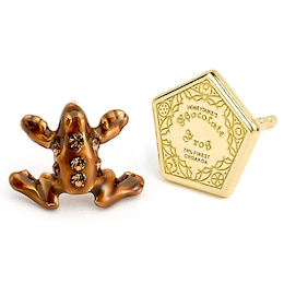 Harry Potter Gold Plated Sterling Silver Chocolate Frog Stud Earrings