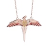 Thumbnail Image 1 of Harry Potter Rose Gold Plated Sterling Silver Red Crystal Fawkes Pendant