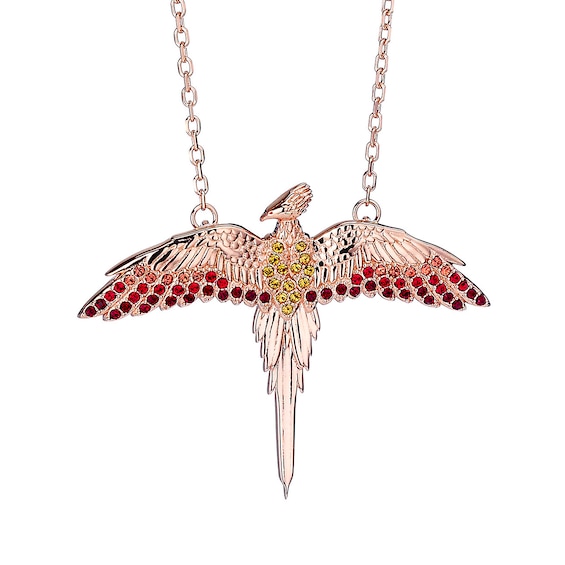 Harry Potter Rose Gold Plated Sterling Silver Red Crystal Fa