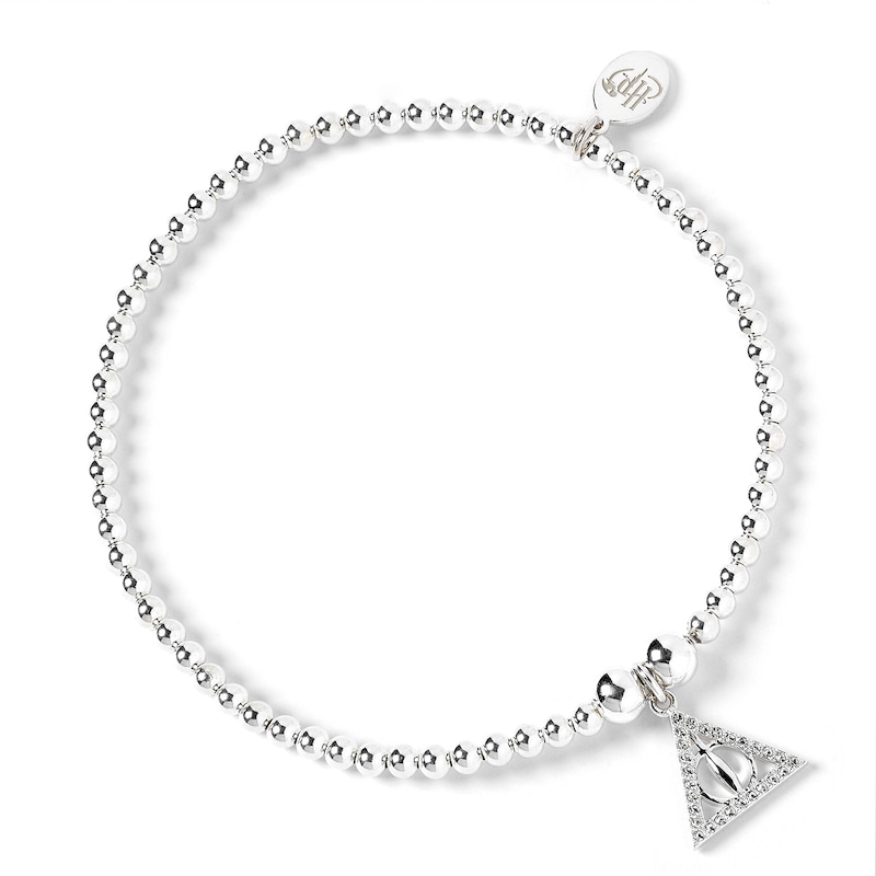 Main Image 1 of Harry Potter Sterling Silver Crystal Deathly Hallows Bead Bracelet