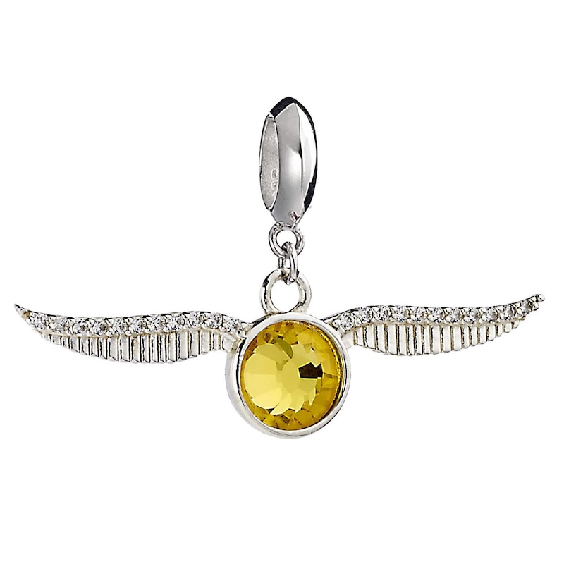 Main Image 1 of Harry Potter Sterling Silver Crystal Golden Snitch Slider Charm