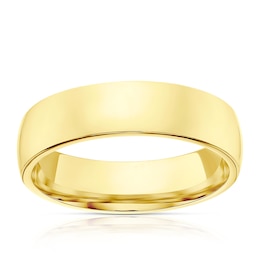 9ct Yellow Gold 5mm Heavy D Shape Ring