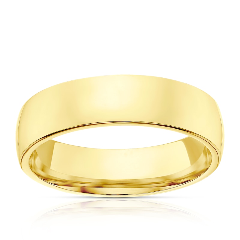 Main Image 1 of 9ct Yellow Gold 5mm Heavy D Shape Ring
