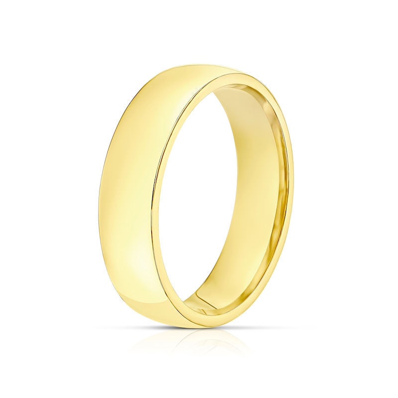 9ct Yellow Gold 5mm Heavy D Shape Ring