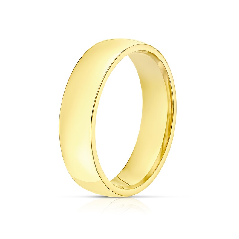 Main Image 2 of 9ct Yellow Gold 5mm Heavy D Shape Ring