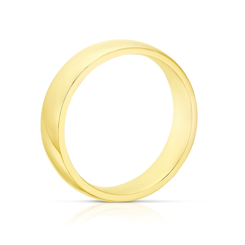 Main Image 3 of 9ct Yellow Gold 5mm Heavy D Shape Ring