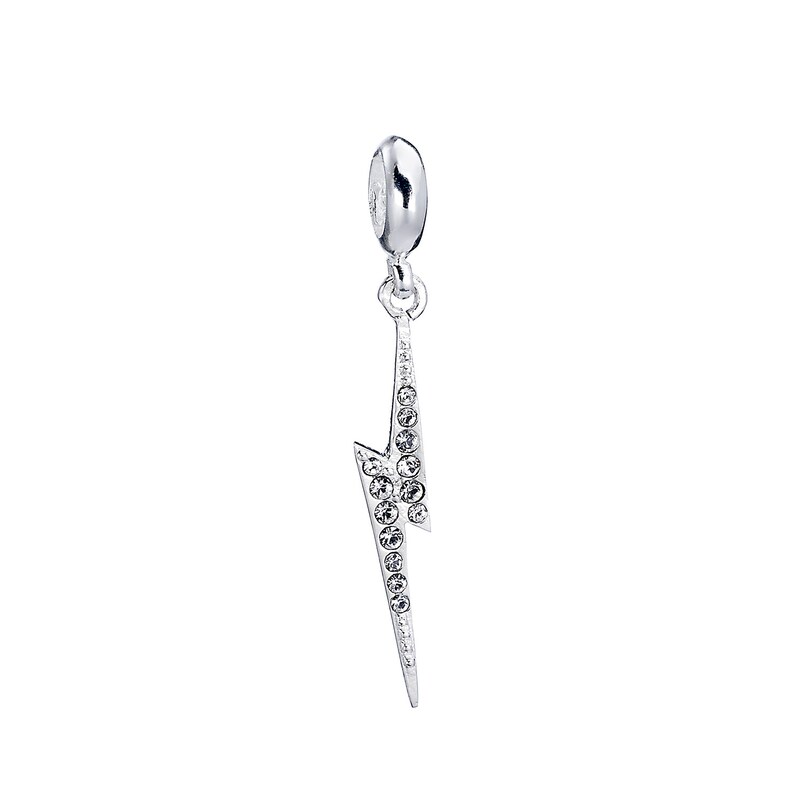 Harry Potter Sterling Silver Crystal Lightning Bolt Slider Charm