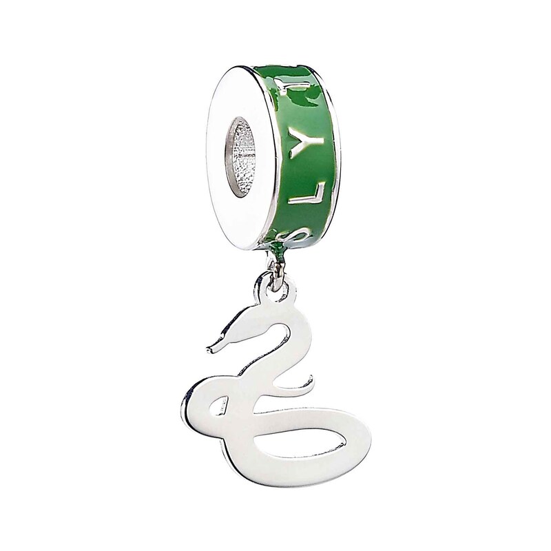 Main Image 1 of Harry Potter Sterling Silver Green Enamel Slytherin Slider Charm