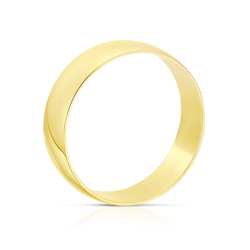 Main Image 3 of 9ct Yellow Gold 6mm Heavy D Shape Ring