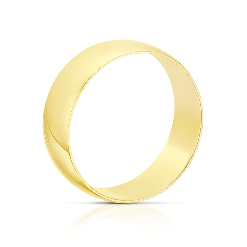 Main Image 3 of 9ct Yellow Gold 7mm Heavy D Shape Ring