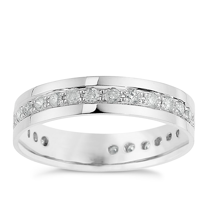 9ct White Gold 0.50ct Diamond Channel Set Eternity Ring