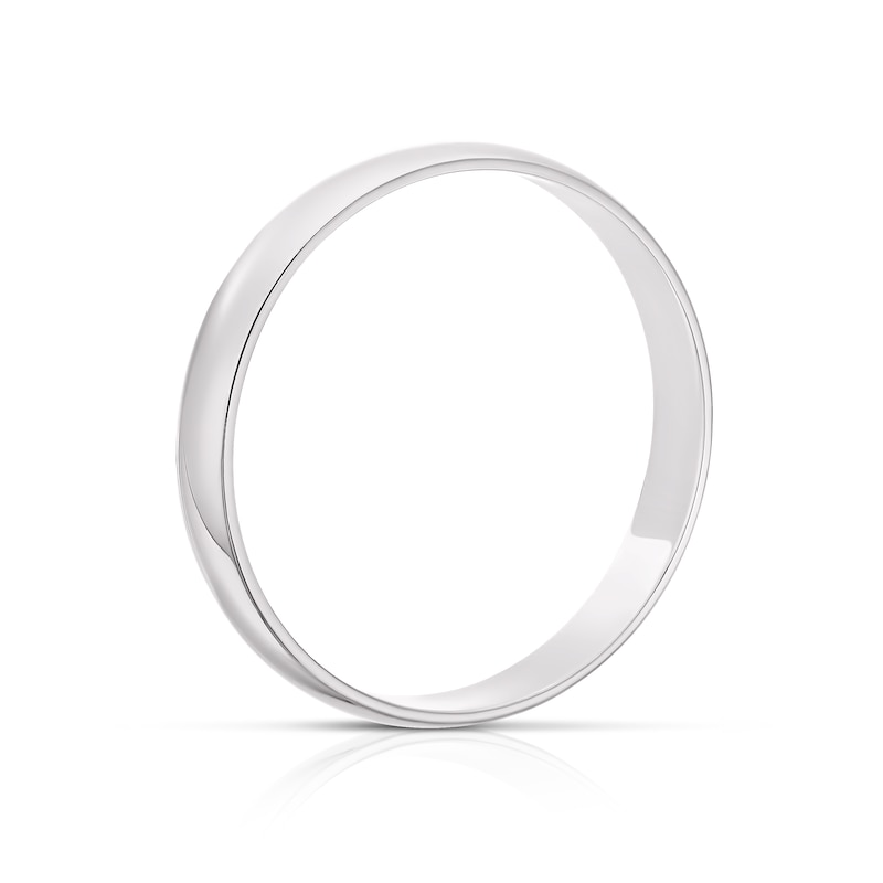Main Image 3 of 9ct White Gold 3mm Heavy D Shape Ring