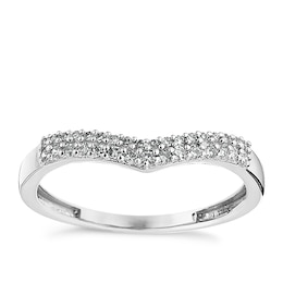 9ct White Gold Shaped 0.15ct Diamond Ring