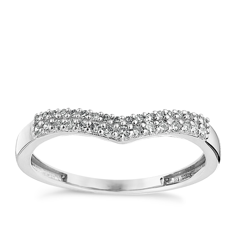 Main Image 1 of 9ct White Gold Shaped 0.15ct Diamond Ring