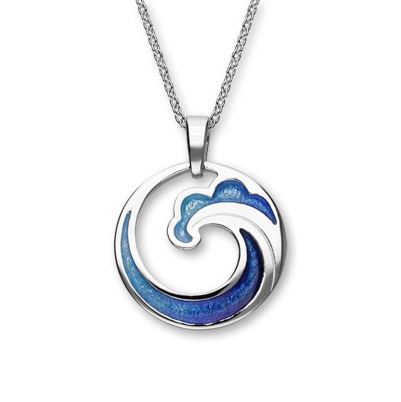 Ortak Coastal Sterling Silver Enamel Pendant H.Samuel