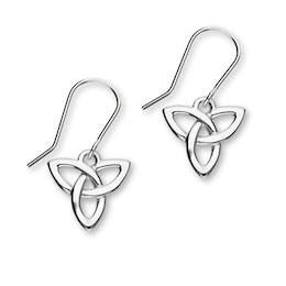 Ortak Sterling Silver Celtic Trinity Knot Drop Earrings