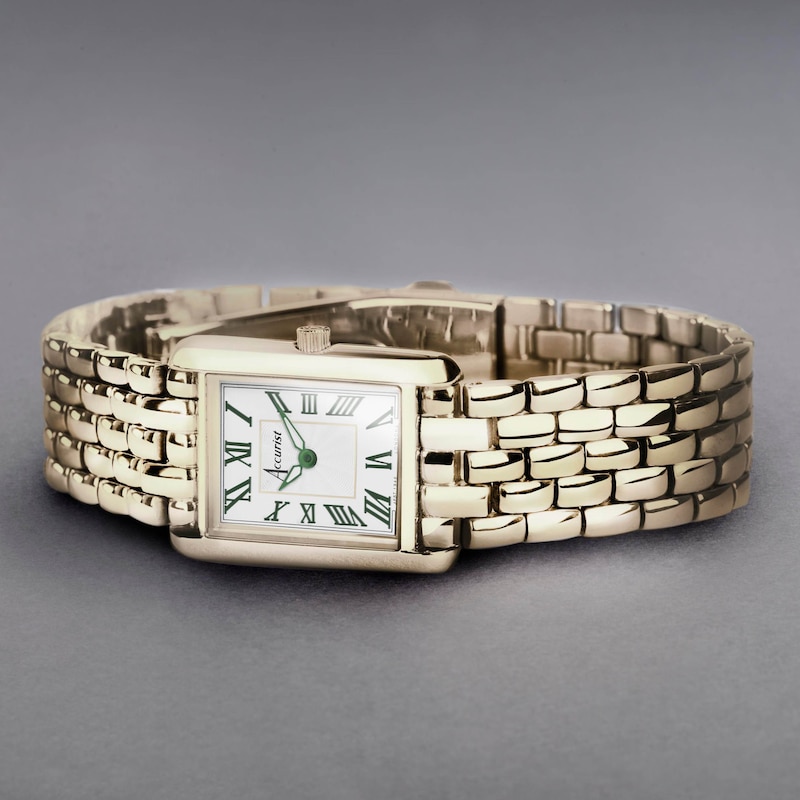 Main Image 7 of Accurist Ladies' Rectangle 26mm Dial Gold Tone Stainless Steel Watch