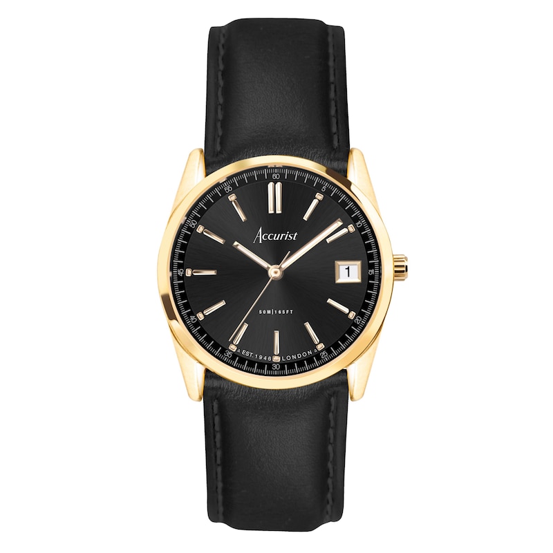Main Image 1 of Accurist Ladies' Everyday 30mm Dial Black Leather Strap Watch
