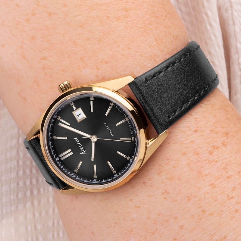 Main Image 9 of Accurist Ladies' Everyday 30mm Dial Black Leather Strap Watch