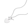 Thumbnail Image 1 of Sterling Silver T-Bar Heart Rope Chain Pendant Necklace