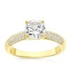 Thumbnail Image 0 of Sterling Silver & 18ct Gold Plated Vermeil Created White Sapphire Round Solitaire Ring