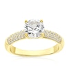 Thumbnail Image 1 of Sterling Silver & 18ct Gold Plated Vermeil Created White Sapphire Round Solitaire Ring