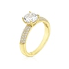 Thumbnail Image 1 of Sterling Silver & 18ct Gold Plated Vermeil Created White Sapphire Round Solitaire Ring