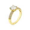 Thumbnail Image 2 of Sterling Silver & 18ct Gold Plated Vermeil Created White Sapphire Round Solitaire Ring