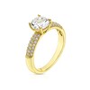 Thumbnail Image 1 of Sterling Silver & 18ct Gold Plated Vermeil Created White Sapphire Round Solitaire Ring