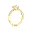 Thumbnail Image 2 of Sterling Silver & 18ct Gold Plated Vermeil Created White Sapphire Round Solitaire Ring
