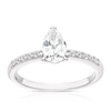 Thumbnail Image 1 of Sterling Silver Created White Sapphire Pear Shape Ring