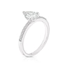 Thumbnail Image 2 of Sterling Silver Created White Sapphire Pear Shape Ring