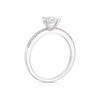 Thumbnail Image 3 of Sterling Silver Created White Sapphire Pear Shape Ring