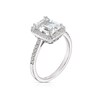 Thumbnail Image 2 of Sterling Silver Created White Sapphire Emerald Shape Halo Ring