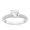 Thumbnail Image 1 of Sterling Silver Created White Sapphire Round Solitaire Ring