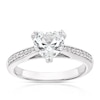 Thumbnail Image 1 of Sterling Silver Created White Sapphire Heart Shape Ring