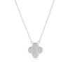 Sterling Silver Cubic Zirconia Pave Set Clover Pendant