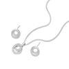Thumbnail Image 2 of Sterling Silver Cubic Zirconia Double Circle Pendant & Earring Set