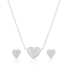 Thumbnail Image 1 of Sterling Silver Cubic Zirconia Pave Heart Pendant & Earring Set