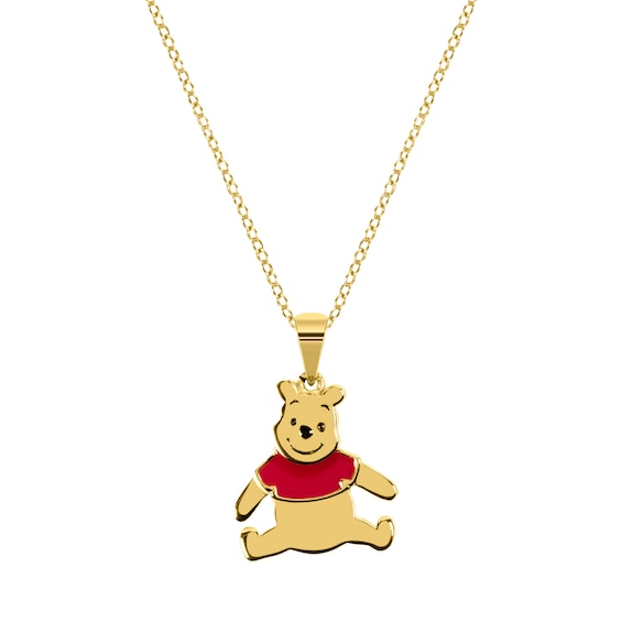 Disney Gold Plated Sterling Silver Winnie The Pooh Pendant