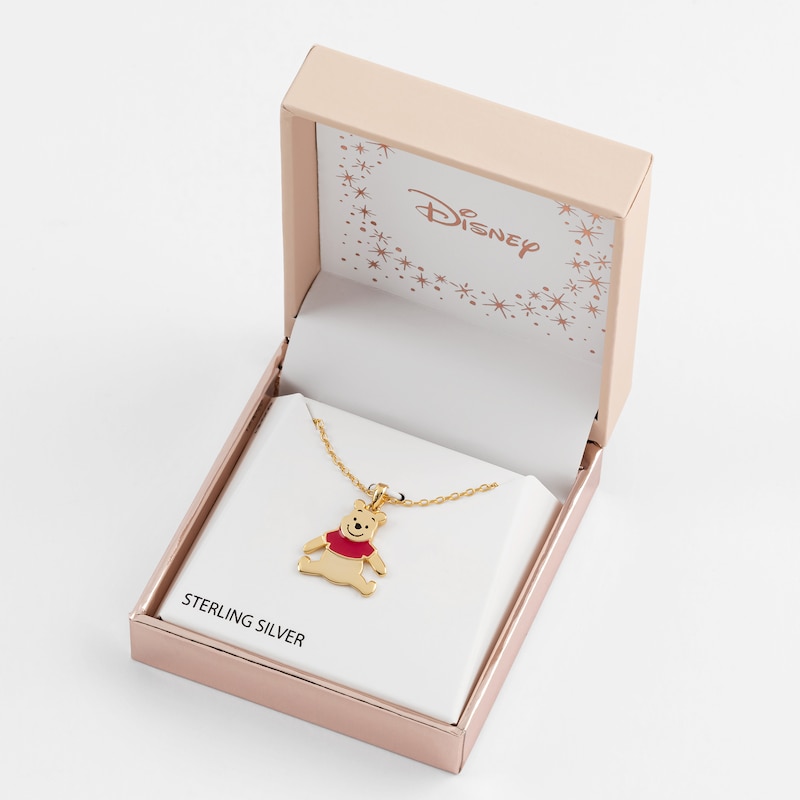 Main Image 2 of Disney Gold Plated Sterling Silver Winnie The Pooh Pendant
