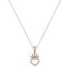 Thumbnail Image 1 of Disney Silver & 18ct Gold Plated Cubic Zirconia Crown Heart Pendant