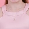 Thumbnail Image 4 of Disney Sterling Silver & 18ct Gold Plated Cubic Zirconia Crown Heart Pendant